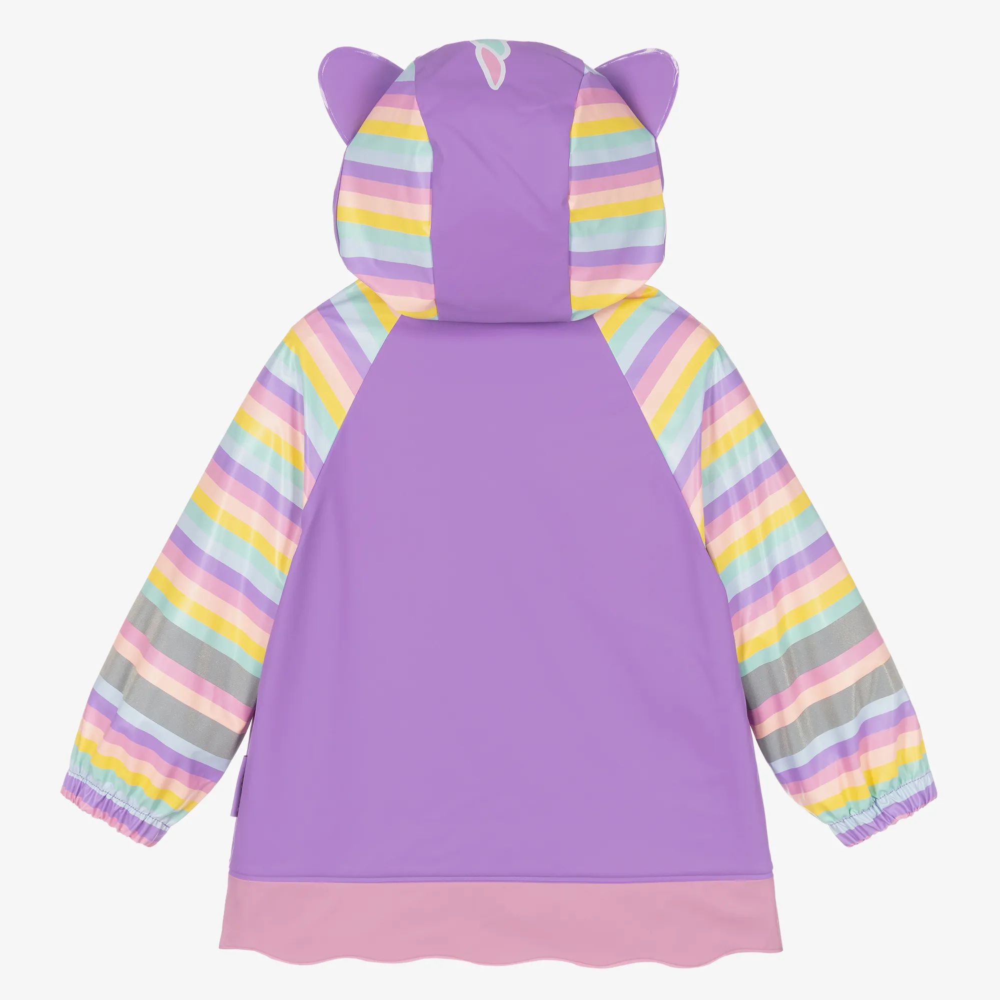 Girls Purple Unicorn Raincoat