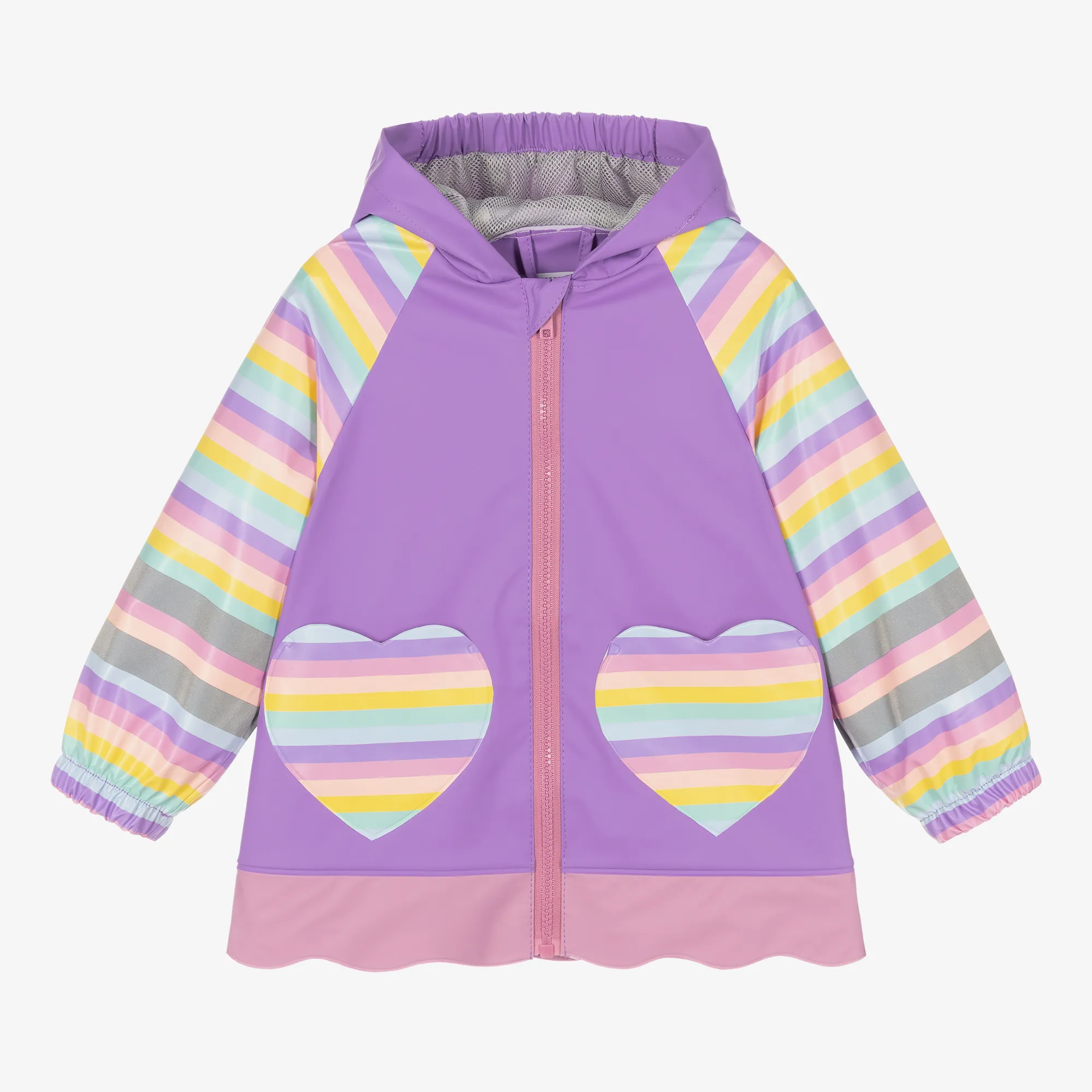 Girls Purple Unicorn Raincoat