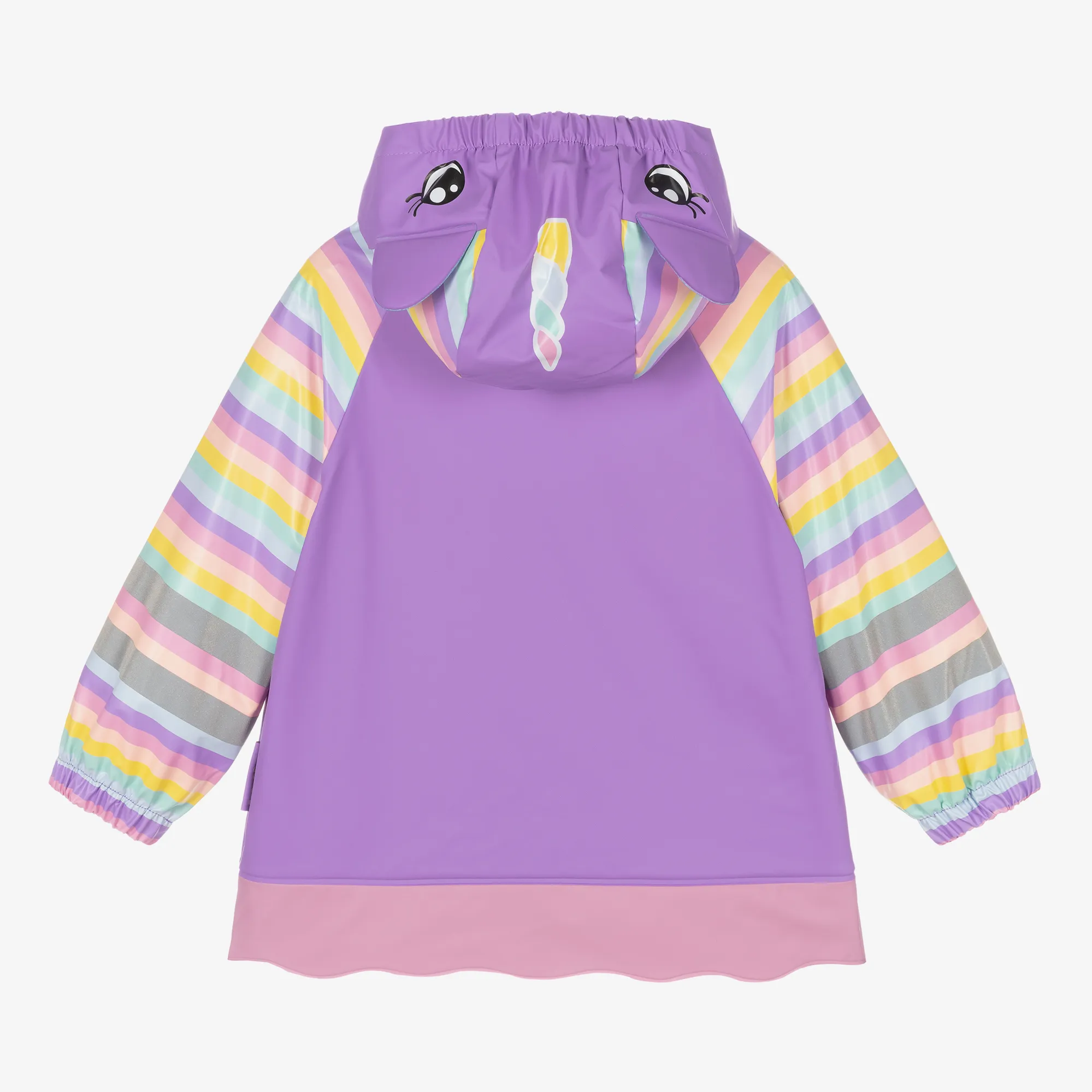 Girls Purple Unicorn Raincoat