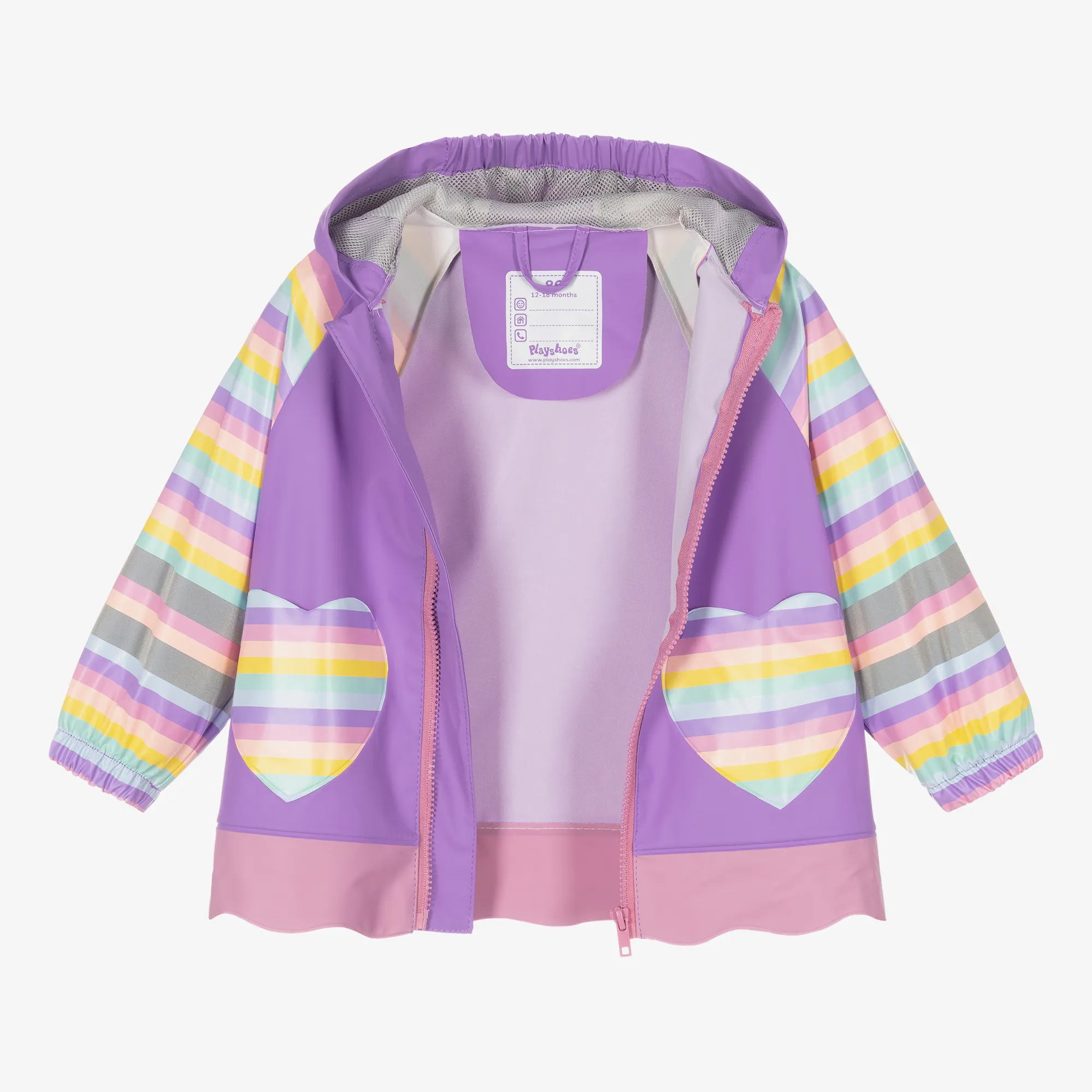 Girls Purple Unicorn Raincoat