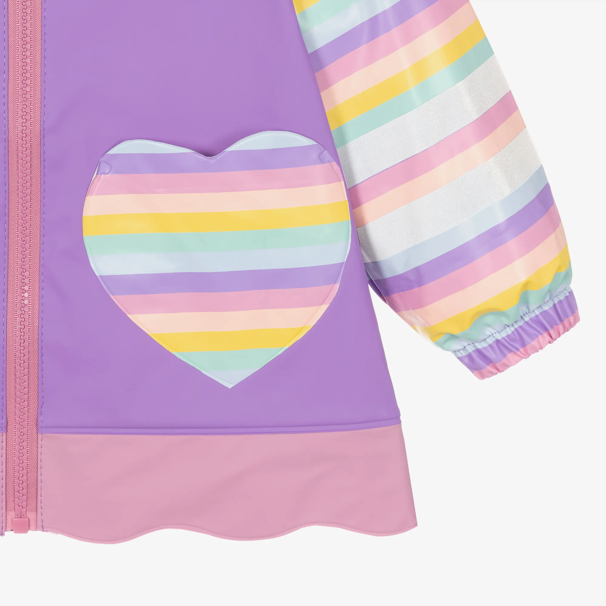 Girls Purple Unicorn Raincoat