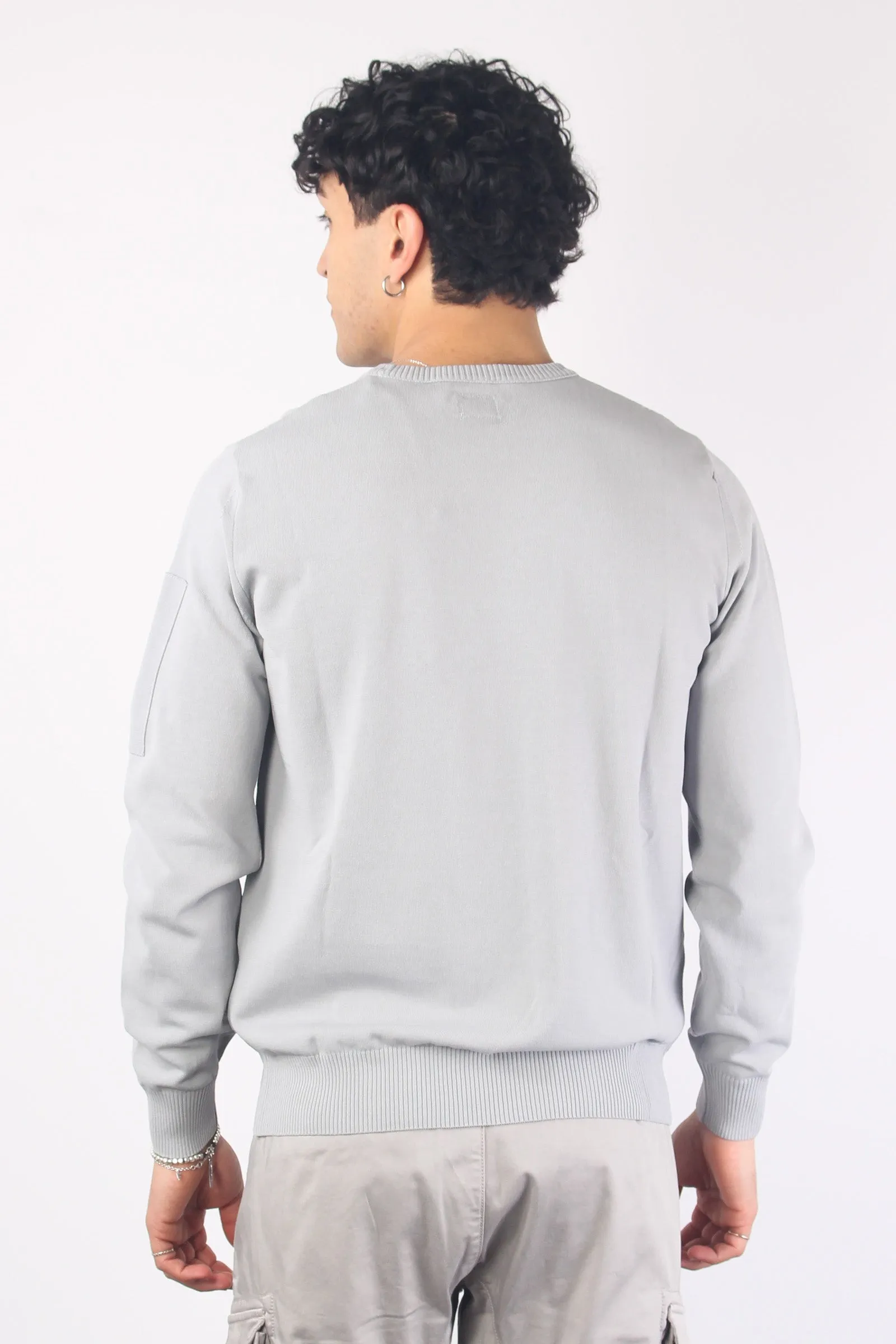 Girocollo Crepe Cotone Drizzle Grey