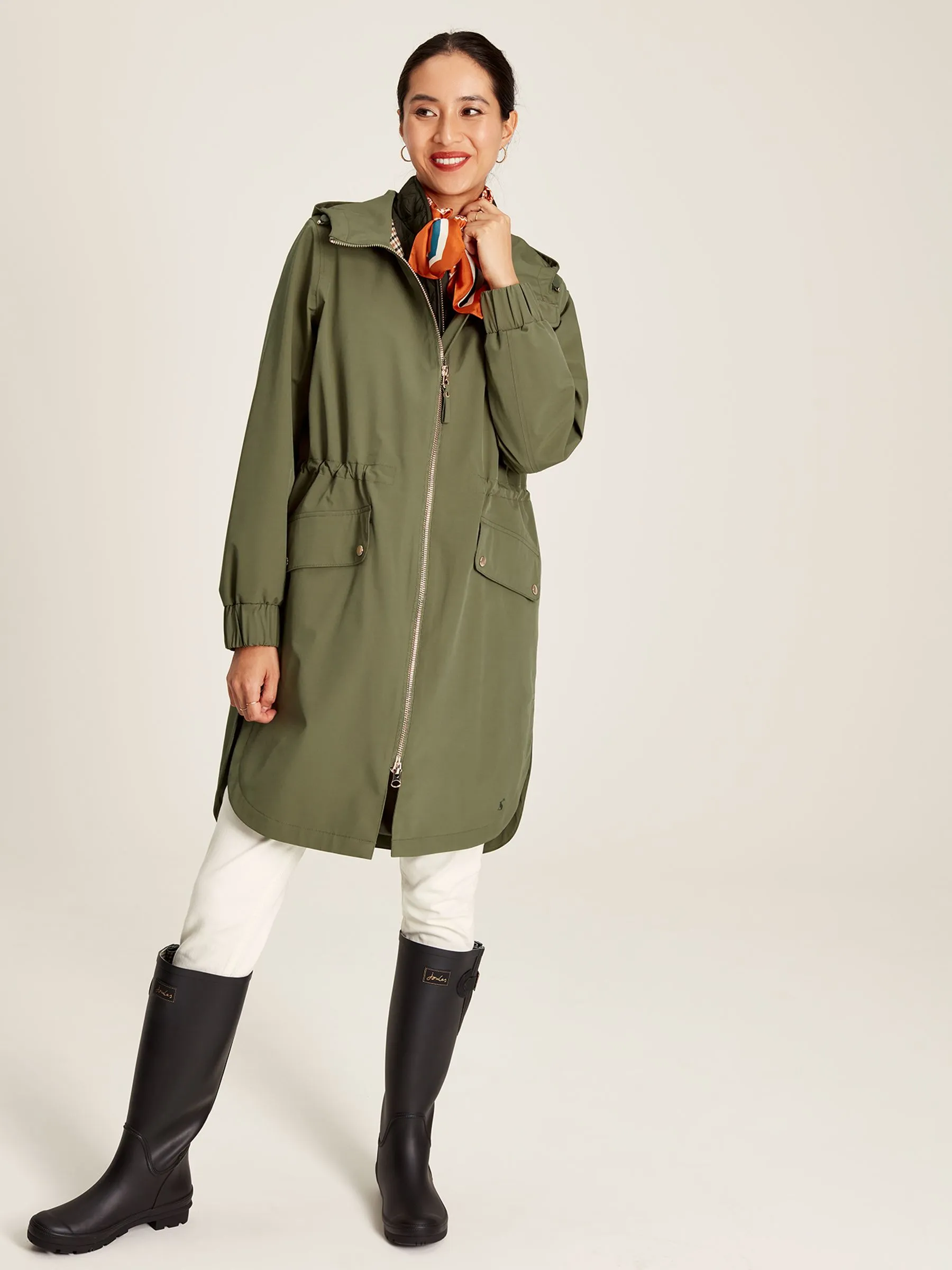 Green Waterproof Raincoat With Hood