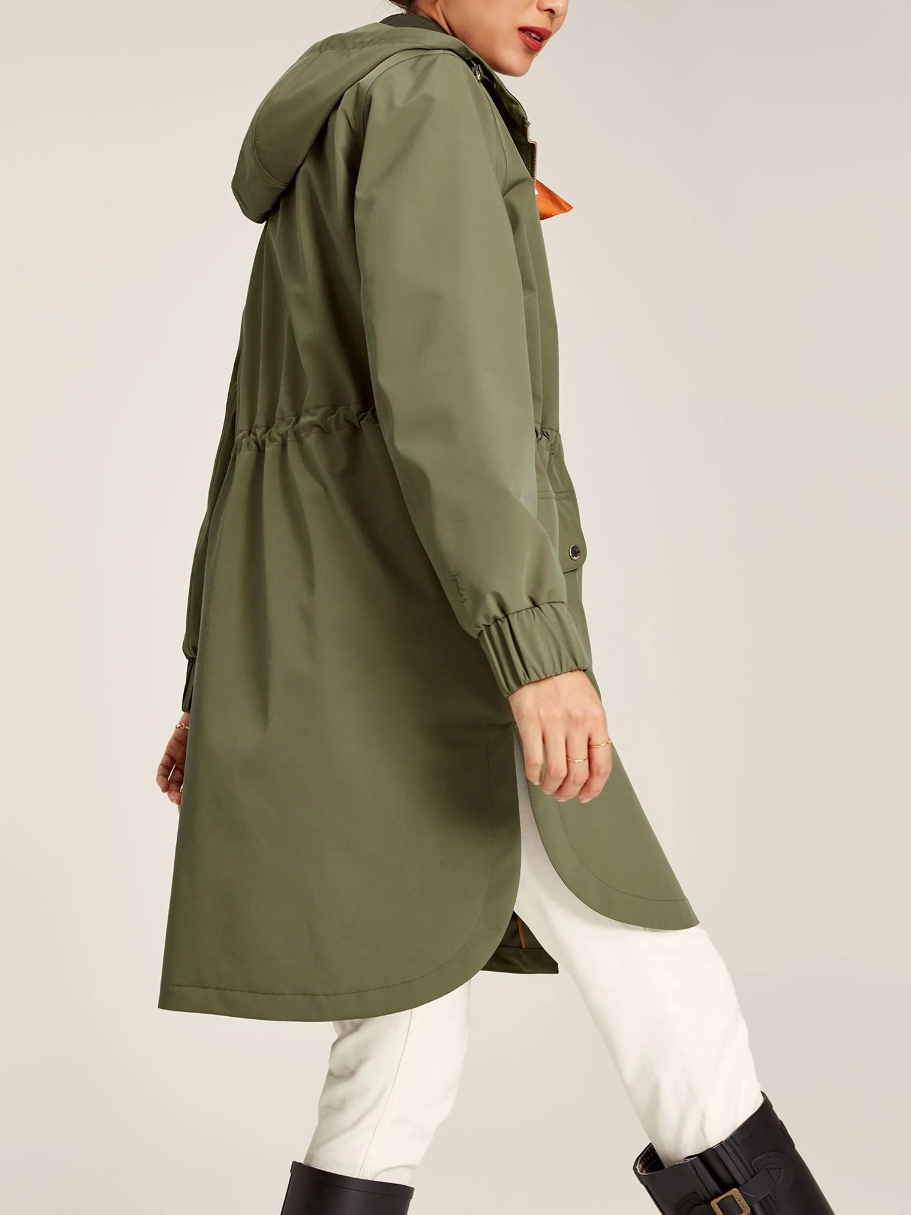 Green Waterproof Raincoat With Hood