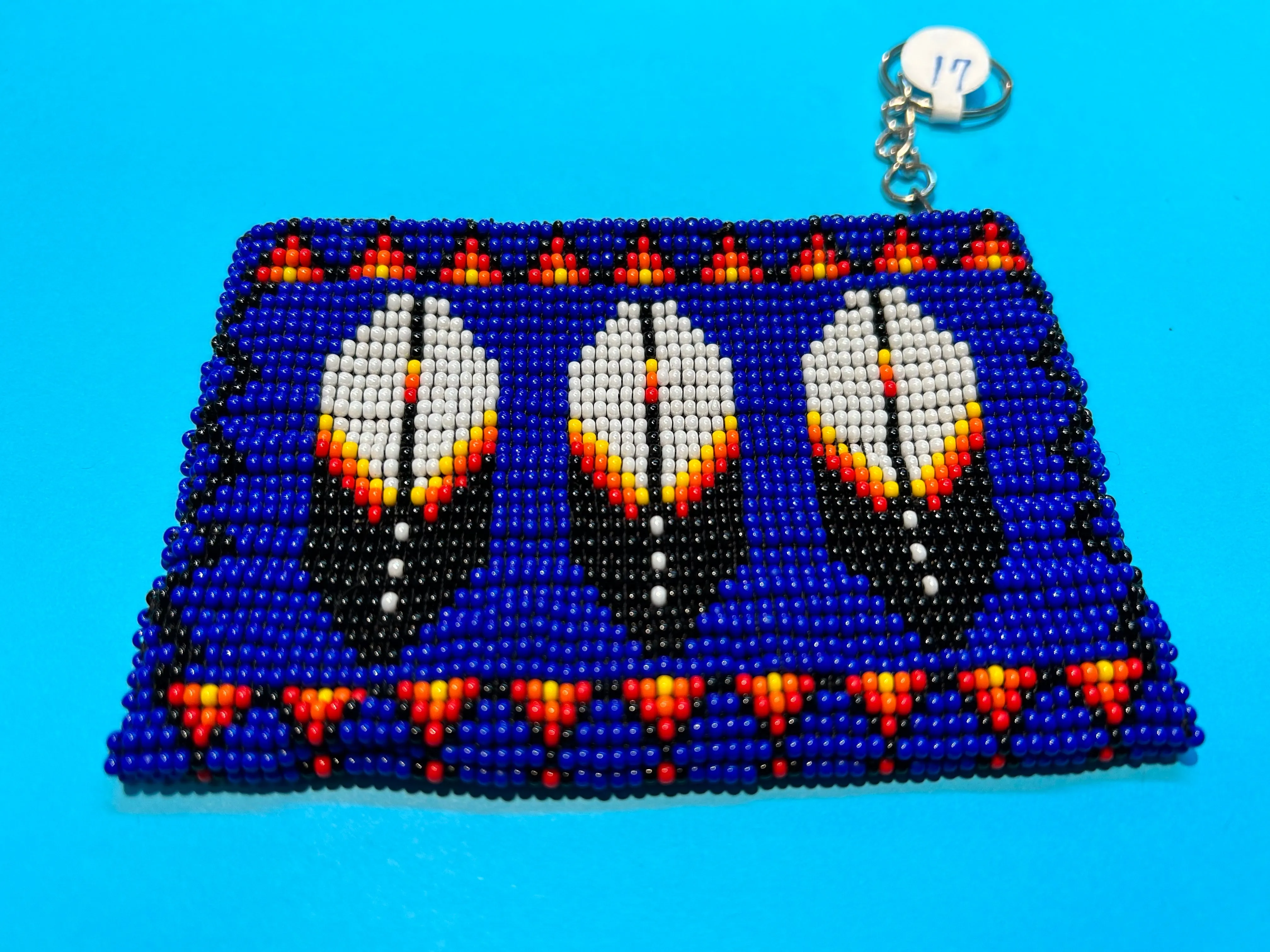 Guatemalan handcrafted glass seed beads change purse