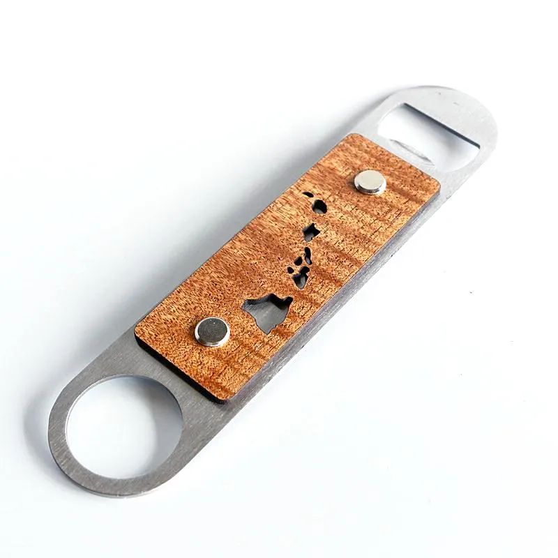 Hawaii Island Chain Koa and Stainless Steel Bottle Opener