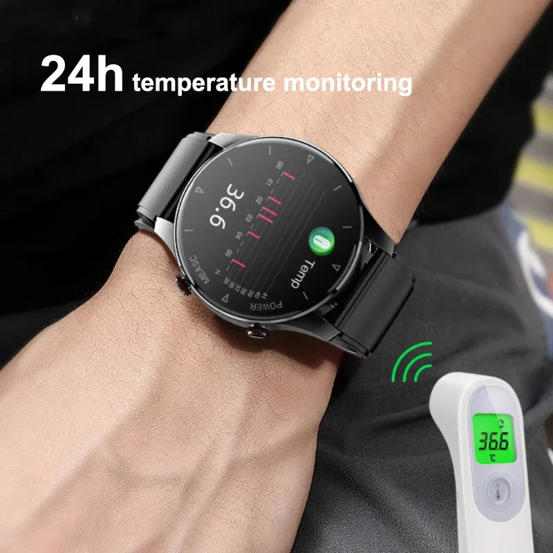 Health Care Accurate Blood Pressure Temperature Fitness Monitoring Smartwatch