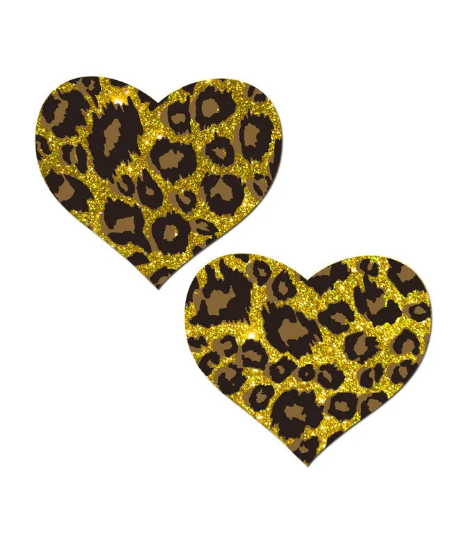 HEART NIPPLE PASTIES - LEOPARD