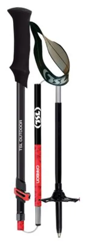 Hiking Poles TSL Outdoor Tour Carbon 5 Light Twist Red