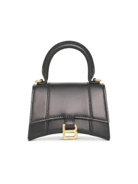 Hourglass Mini Handbag Box with Chain in Black