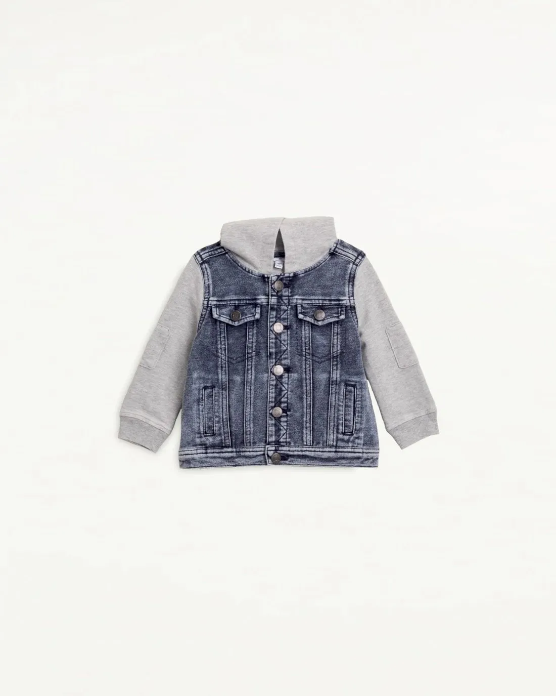 Infant Boy Hooded Jean Mix Jacket