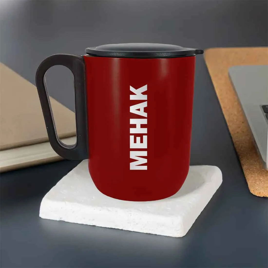 Insulated Coffee Mug with Lid - Personalized Stainless Steel Coffee Cup