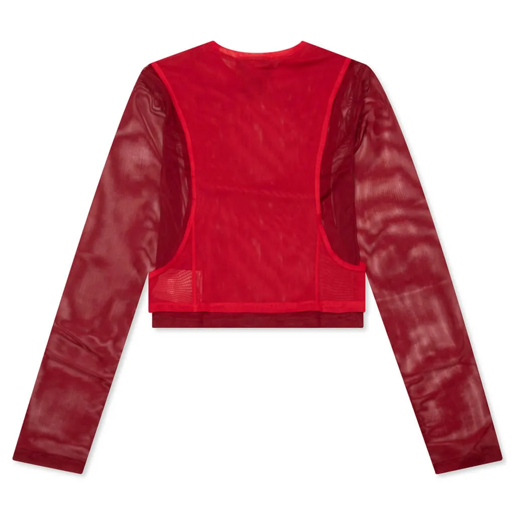 Jordan x Teyana Taylor Women’s Long-Sleeve Mesh Top - Gym Red/Team Red