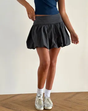 Kiyowo Puffball Mini Skirt in Charcoal Grey