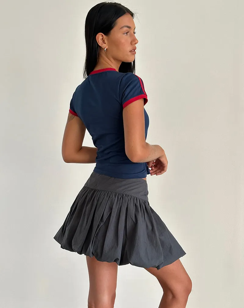 Kiyowo Puffball Mini Skirt in Charcoal Grey