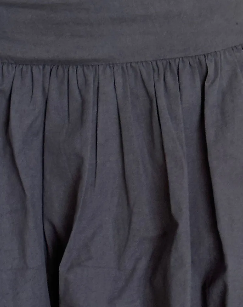 Kiyowo Puffball Mini Skirt in Charcoal Grey