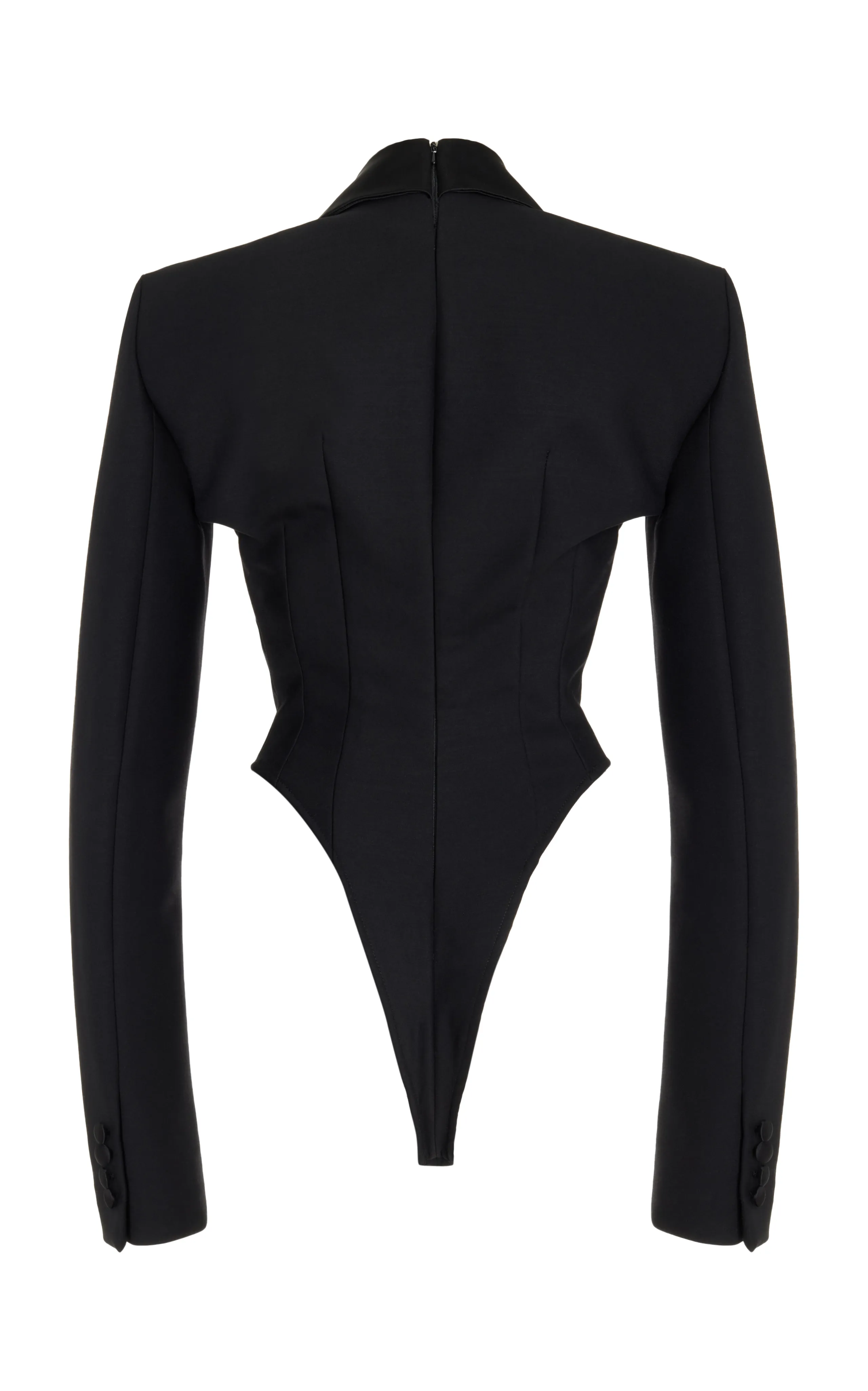 LaQuan Smith Peaked Lapel Bodysuit