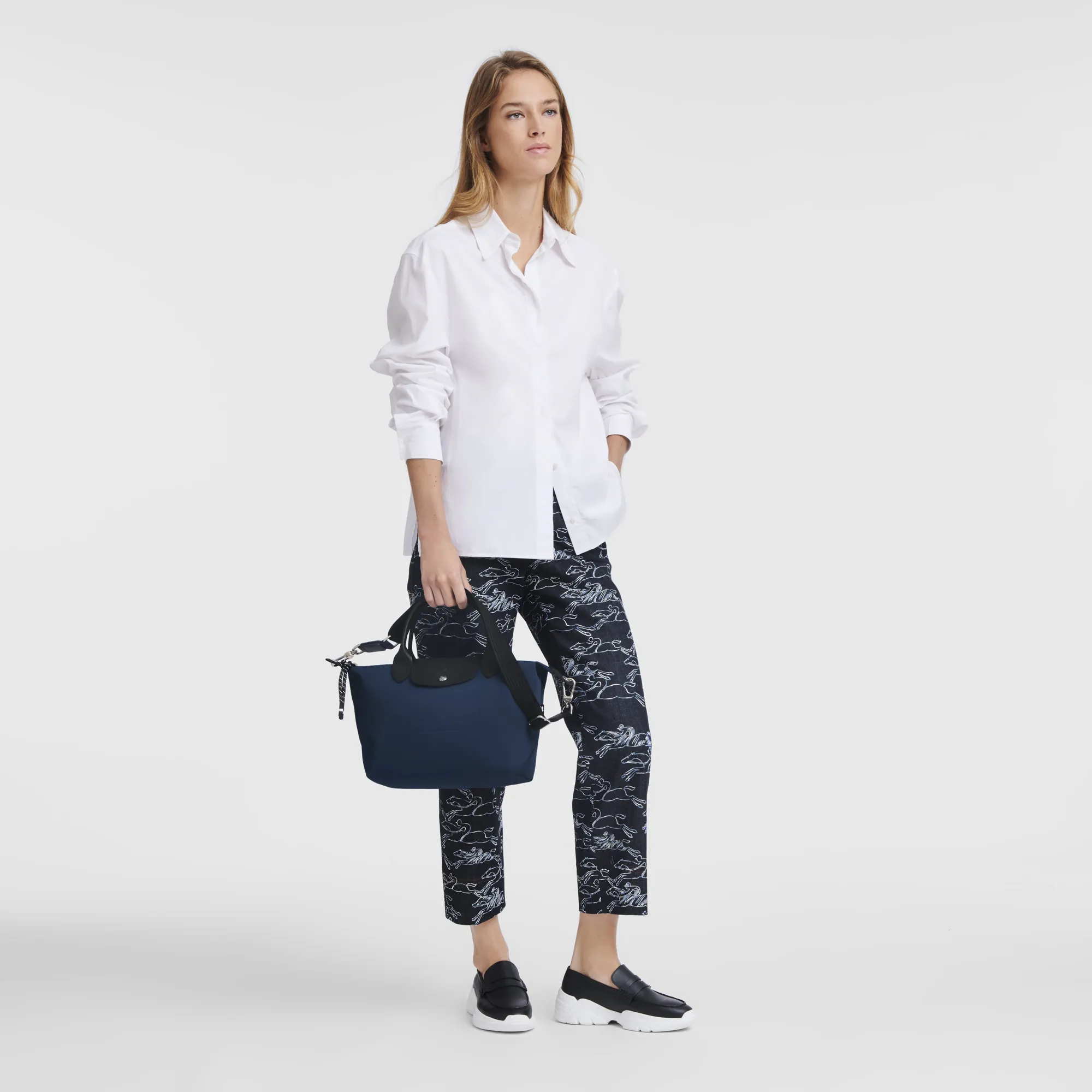 Le Pliage Energy S Handbag Navy - Recycled canvas