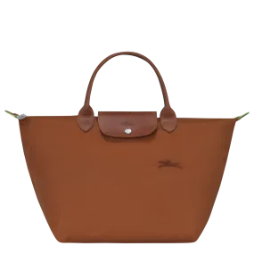 Le Pliage Green M Handbag Cognac - Recycled canvas