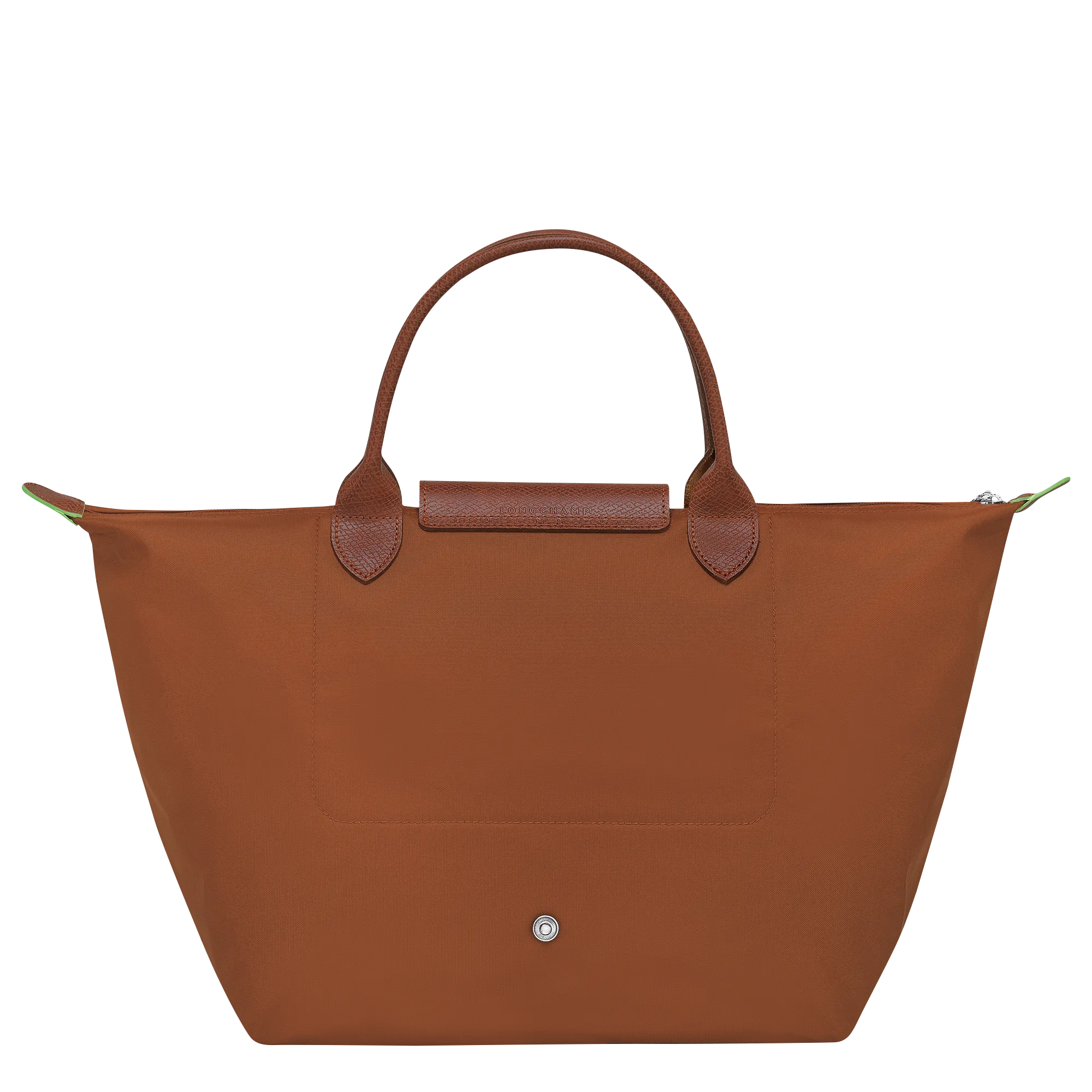 Le Pliage Green M Handbag Cognac - Recycled canvas