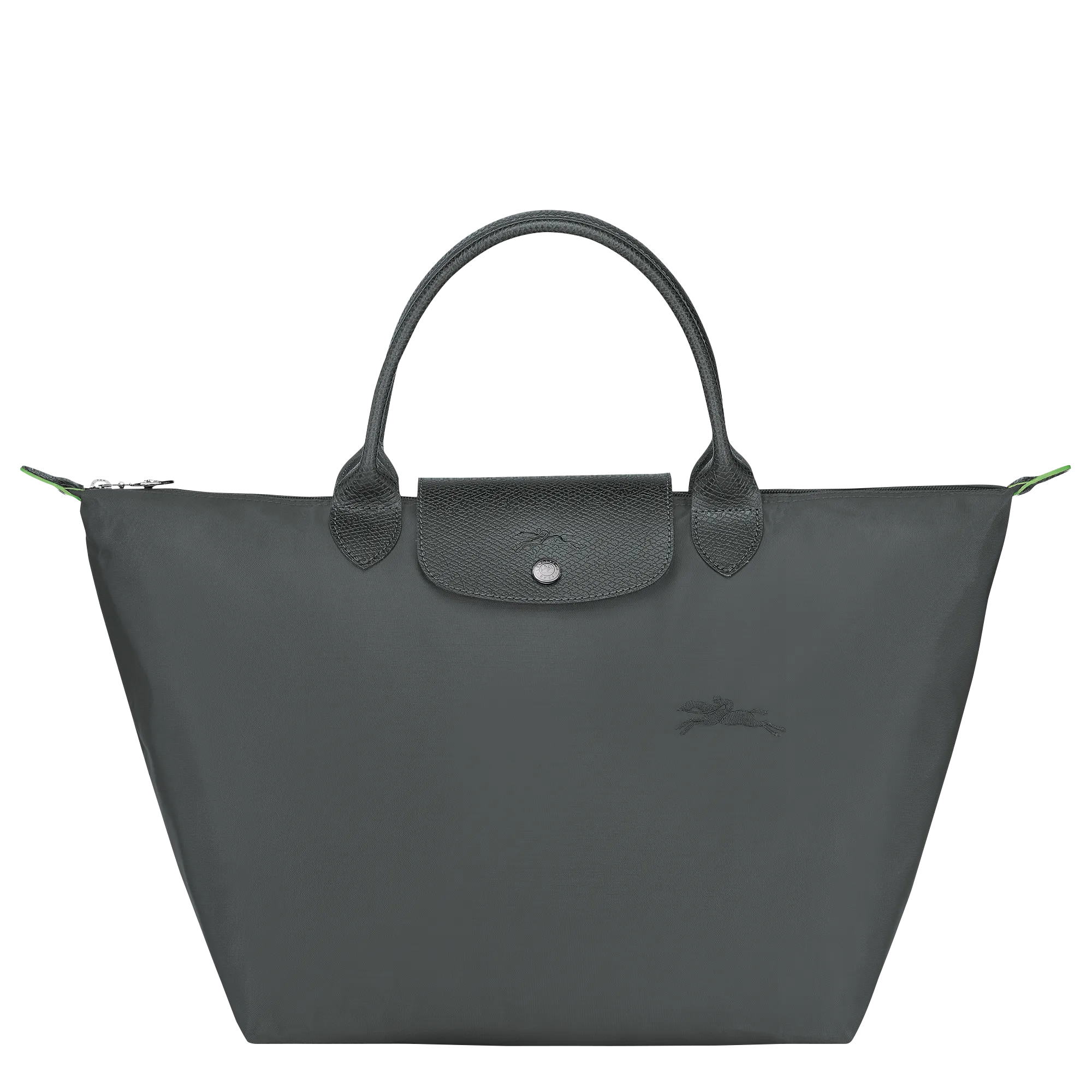 Le Pliage Green M Handbag Graphite - Recycled canvas