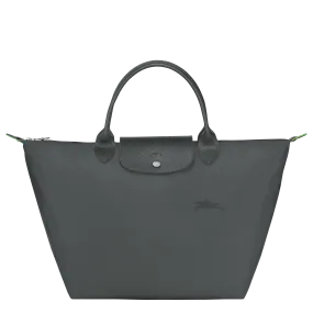 Le Pliage Green M Handbag Graphite - Recycled canvas