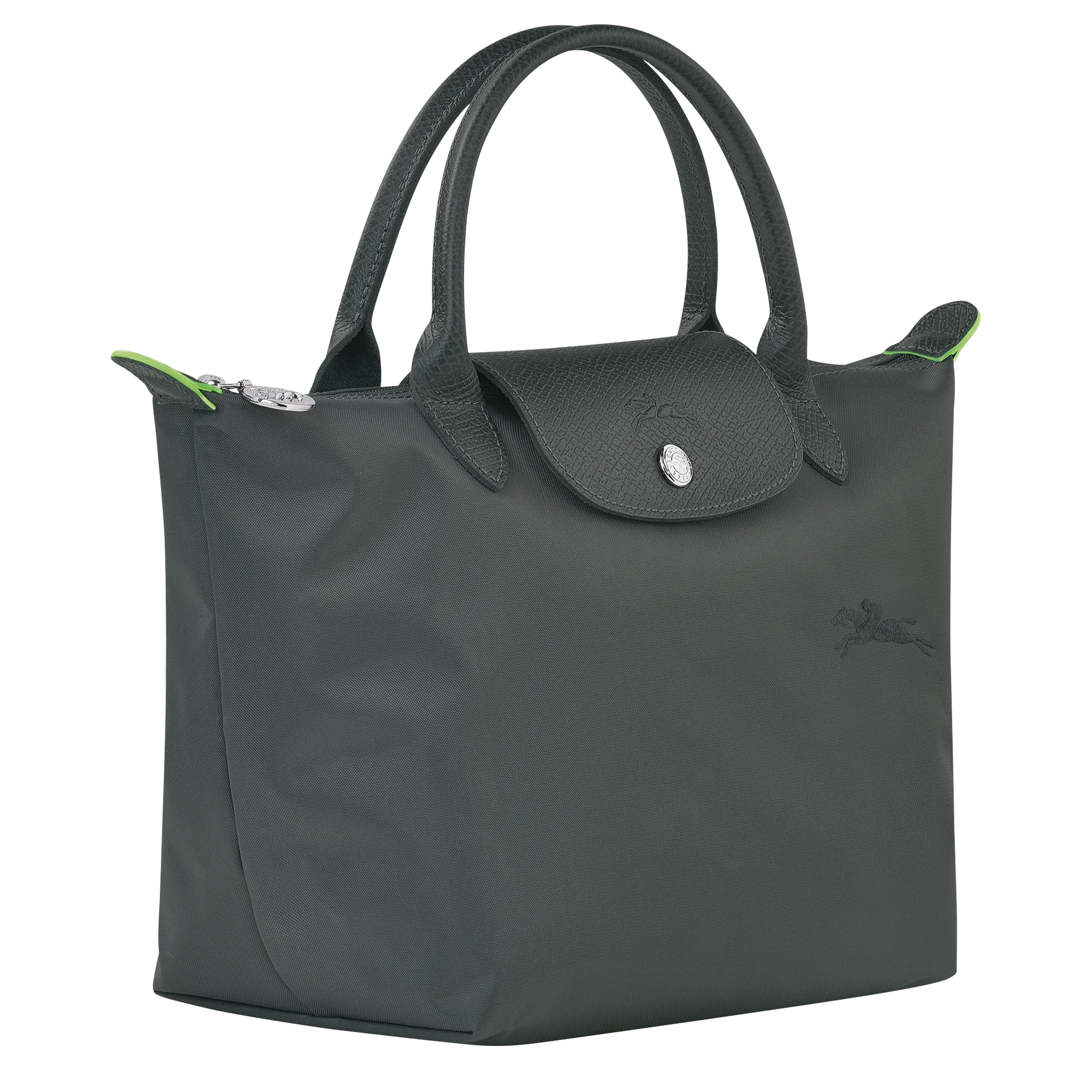 Le Pliage Green S Handbag Graphite - Recycled canvas