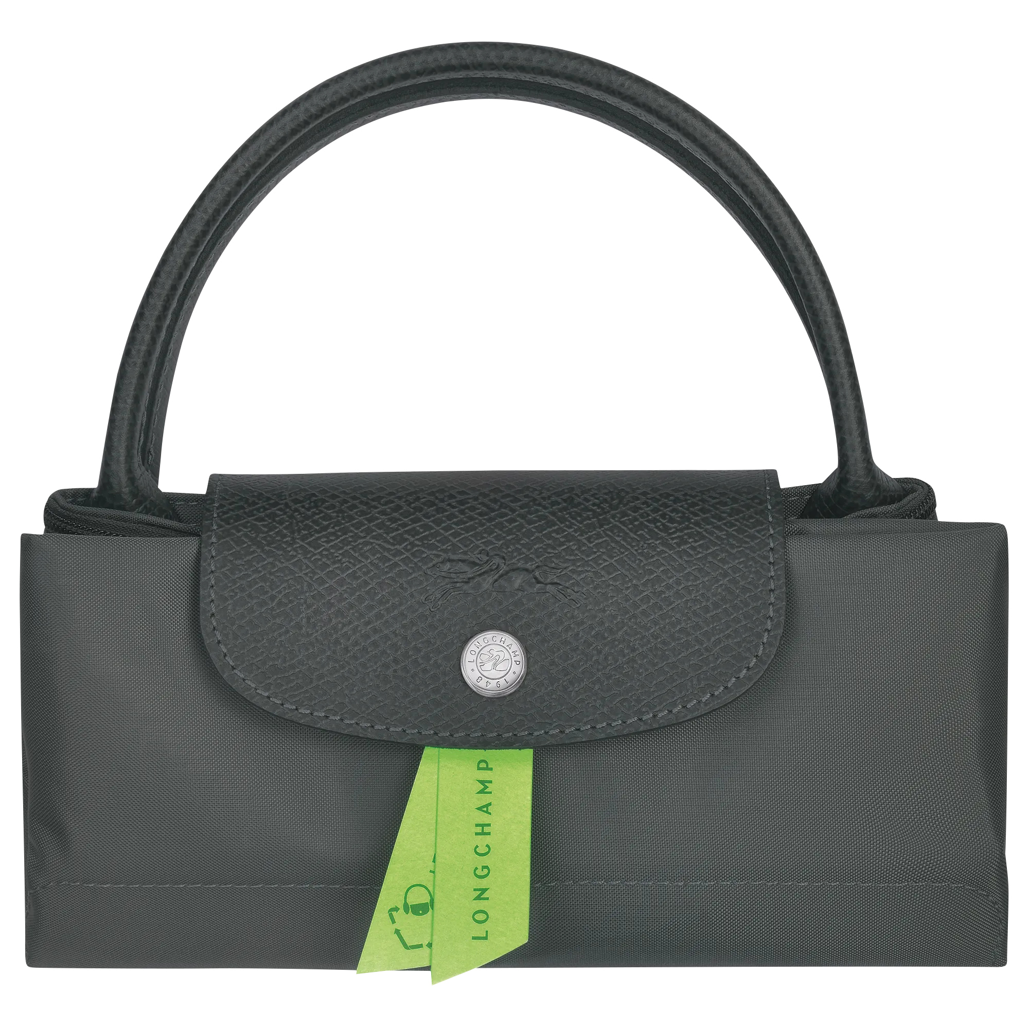 Le Pliage Green S Handbag Graphite - Recycled canvas