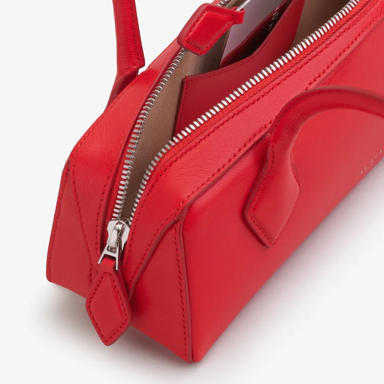 LE TECKEL MEDIUM BAG IN GOATSKIN - RED