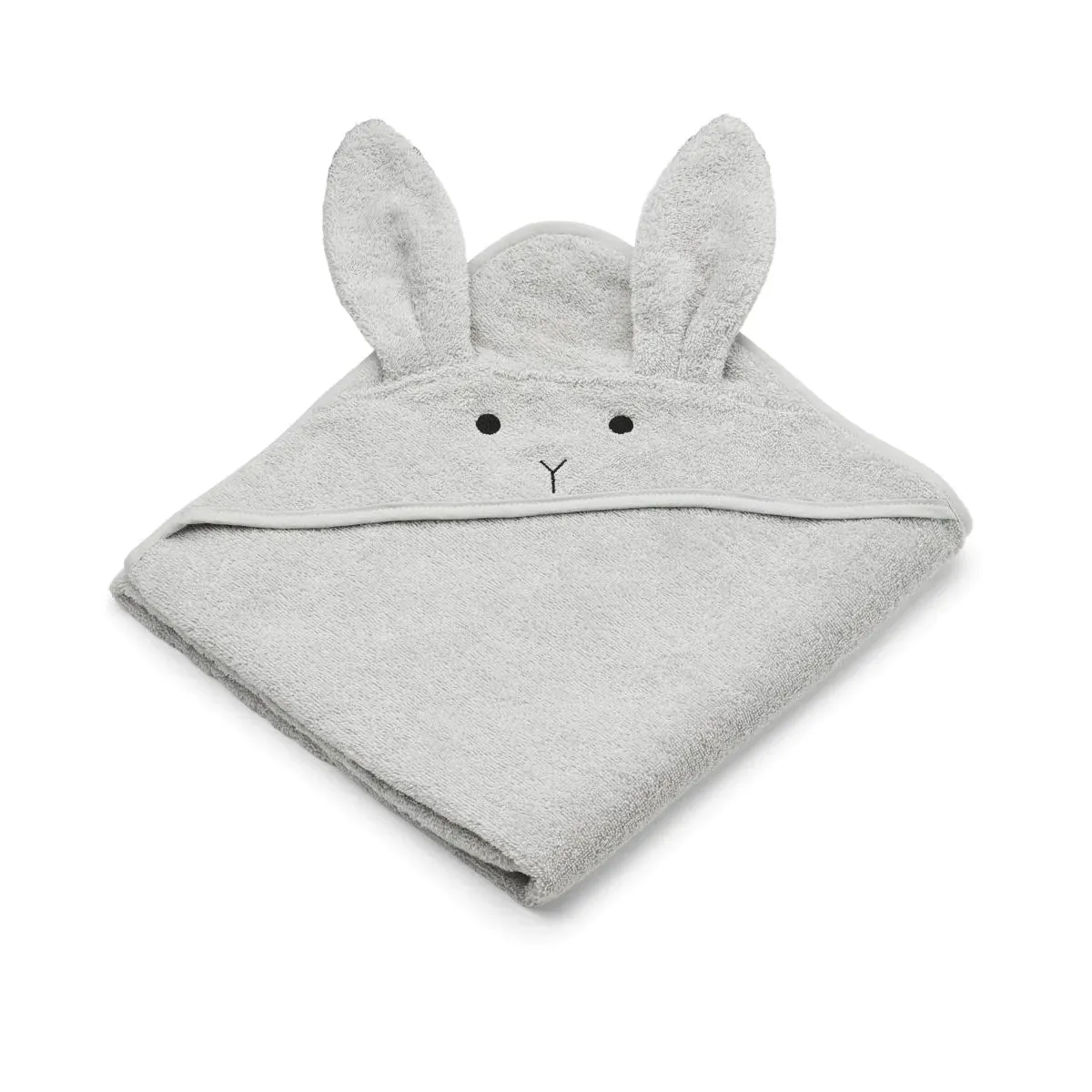 Liewood Albert Hooded Baby Towel - Rabbit Dumbo Grey