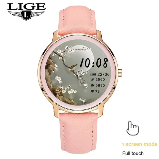 LIGE New Smart watch Ladies Full Touch Screen Sports Fitness watch