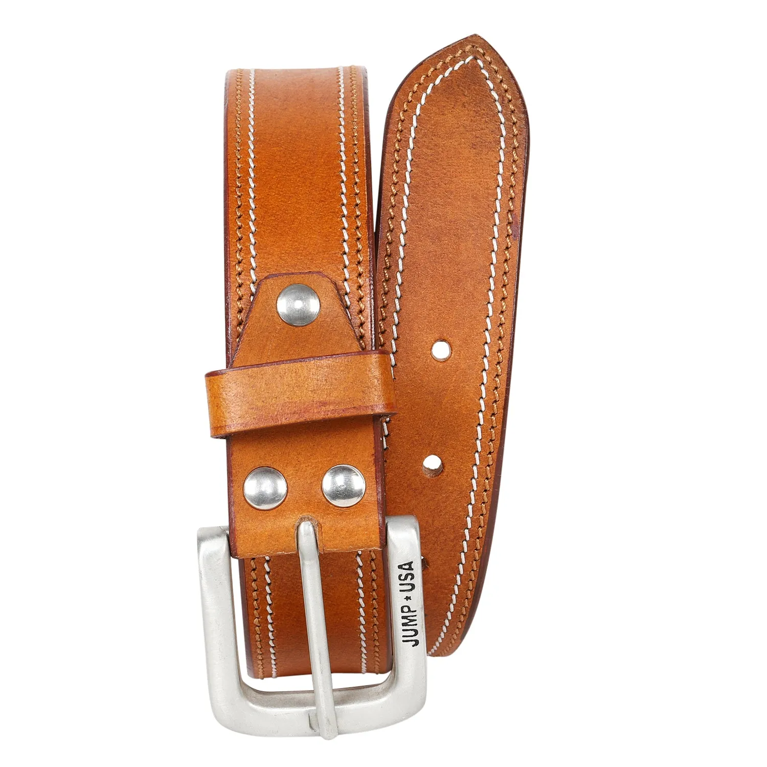 Men Leather Tan Belts With Metal Buckle