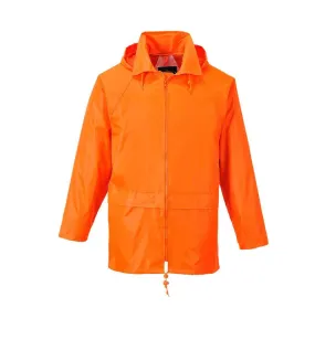 Mens classic raincoat orange Portwest