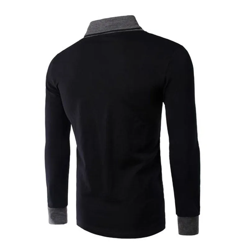 Men's England Style V-Neck Collar Button Slim Long Sleeve Shirt Tops