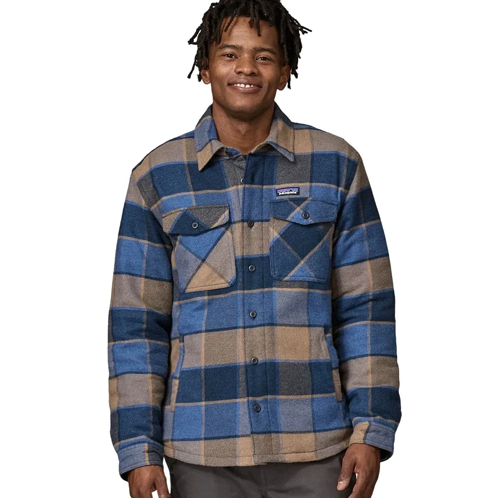 Men's LW Insulated Organic Cotton Fjord Flannel Shirt - William: Smolder Blue