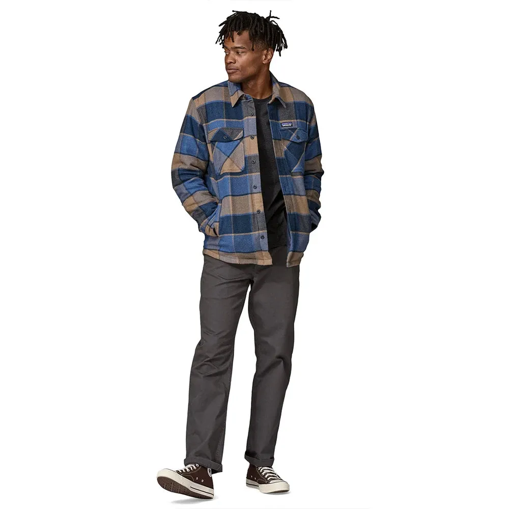 Men's LW Insulated Organic Cotton Fjord Flannel Shirt - William: Smolder Blue