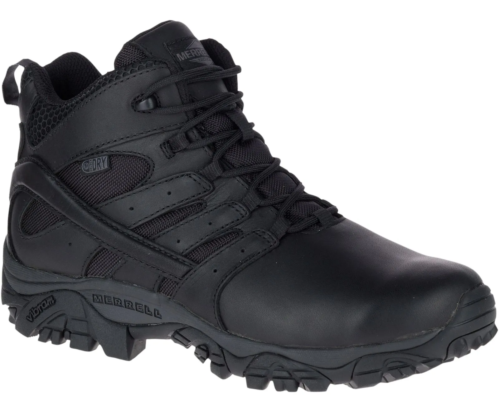 Merrell Mens Moab 2 Mid Tactical Response Waterproof Boot- Black Leather