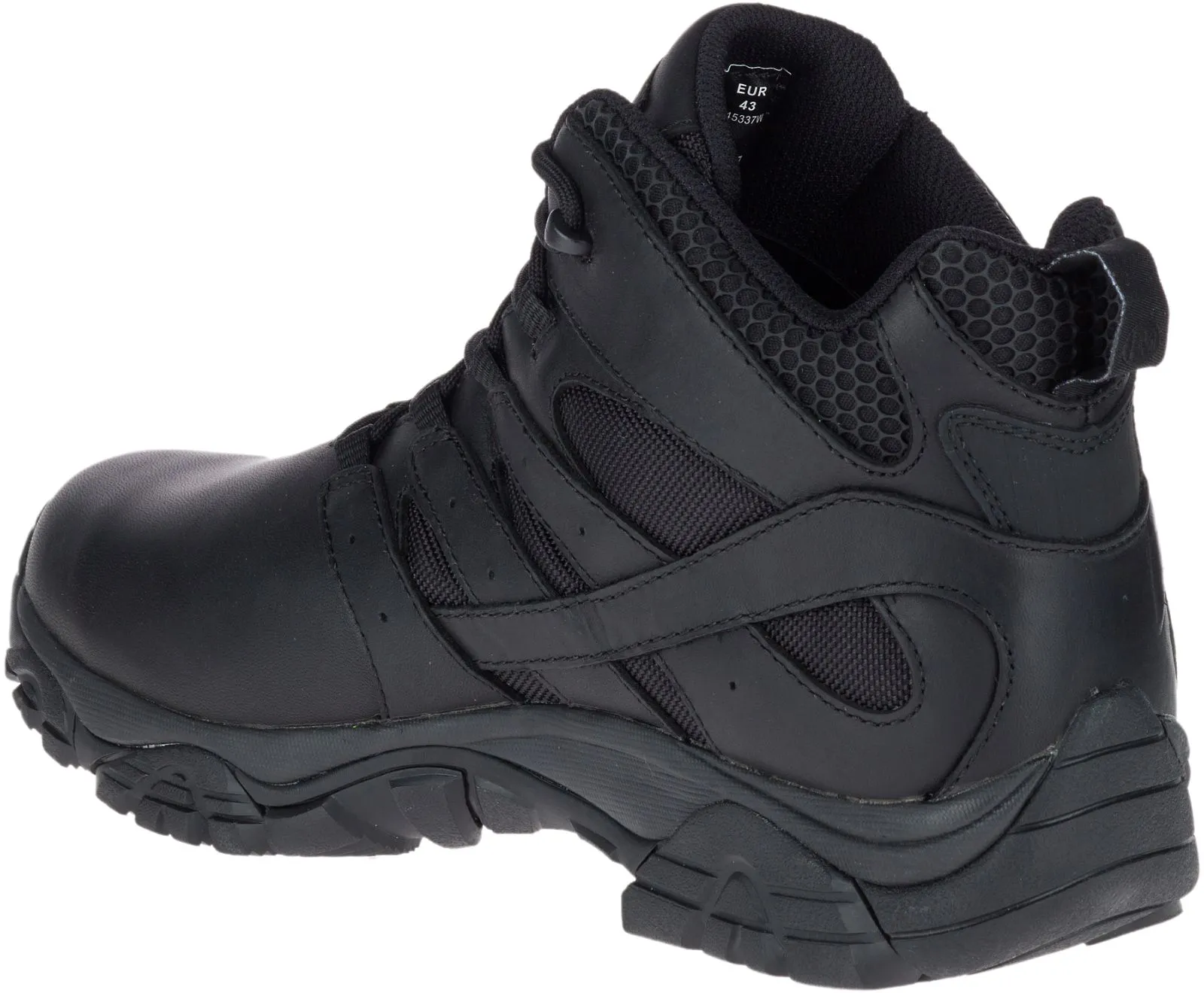 Merrell Mens Moab 2 Mid Tactical Response Waterproof Boot- Black Leather