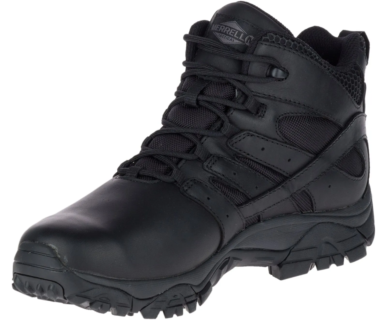 Merrell Mens Moab 2 Mid Tactical Response Waterproof Boot- Black Leather