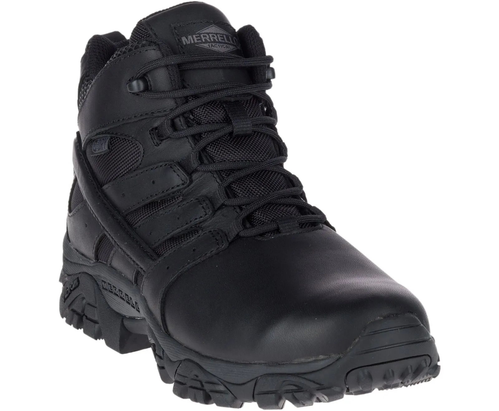 Merrell Mens Moab 2 Mid Tactical Response Waterproof Boot- Black Leather