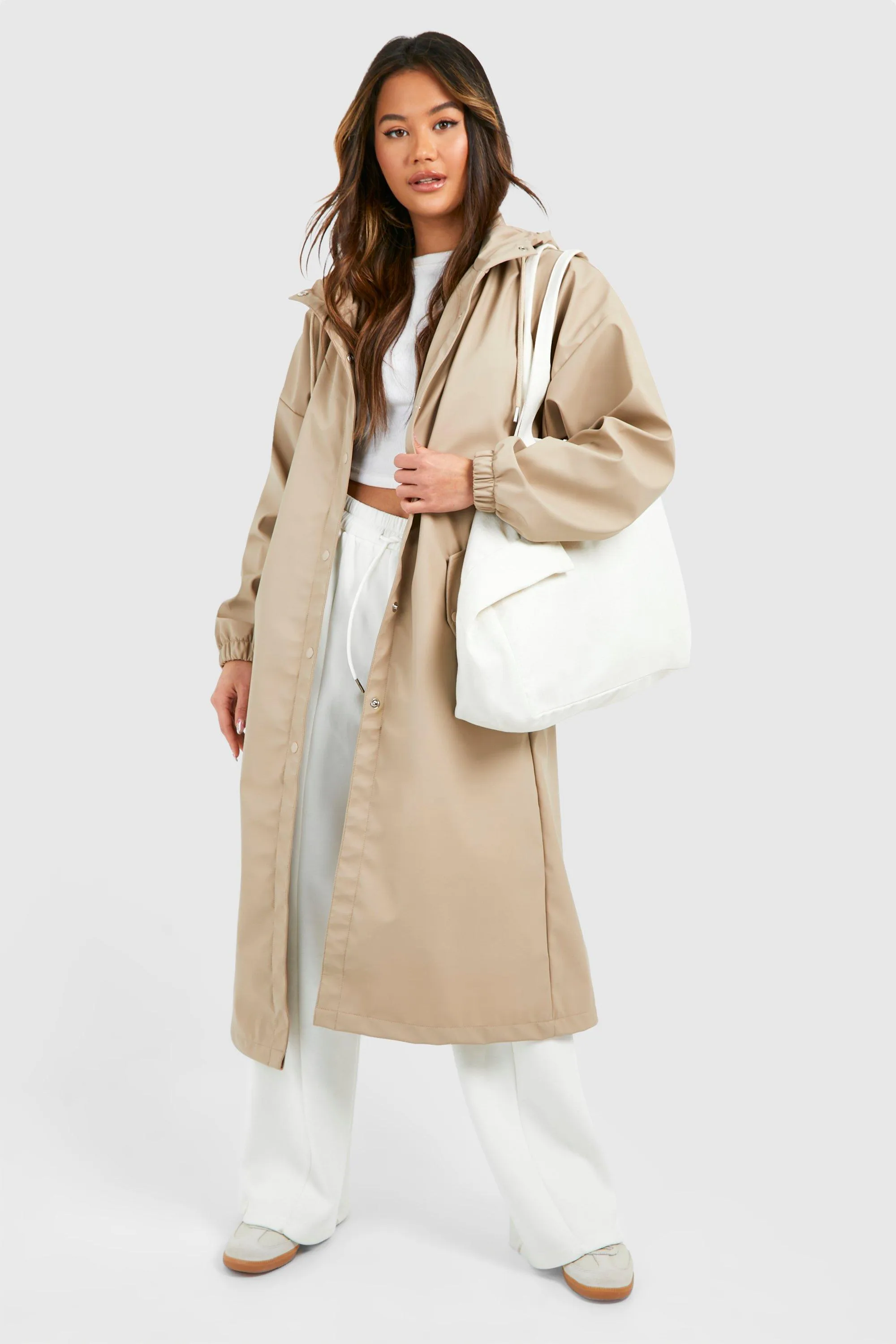 Midi Hooded Raincoat