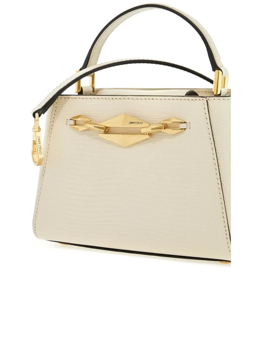 Mini Diamond Link Leather Lizard Print Handbag