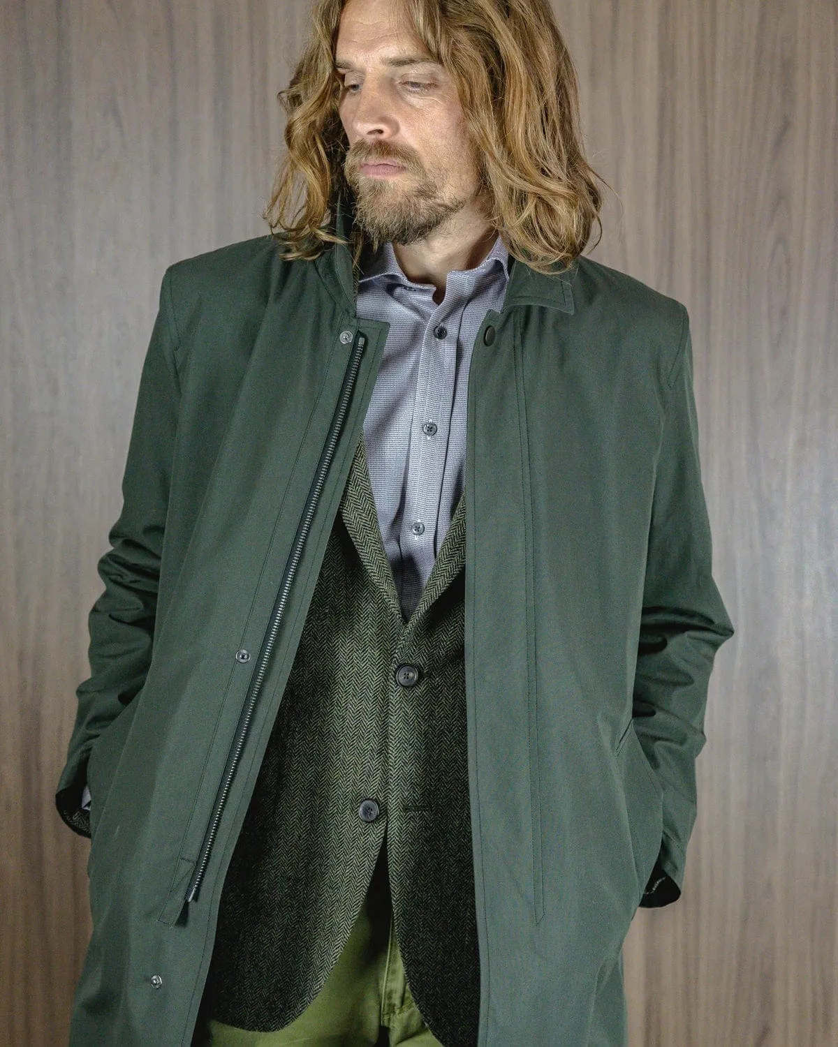 Moss Green Ventile Raincoat