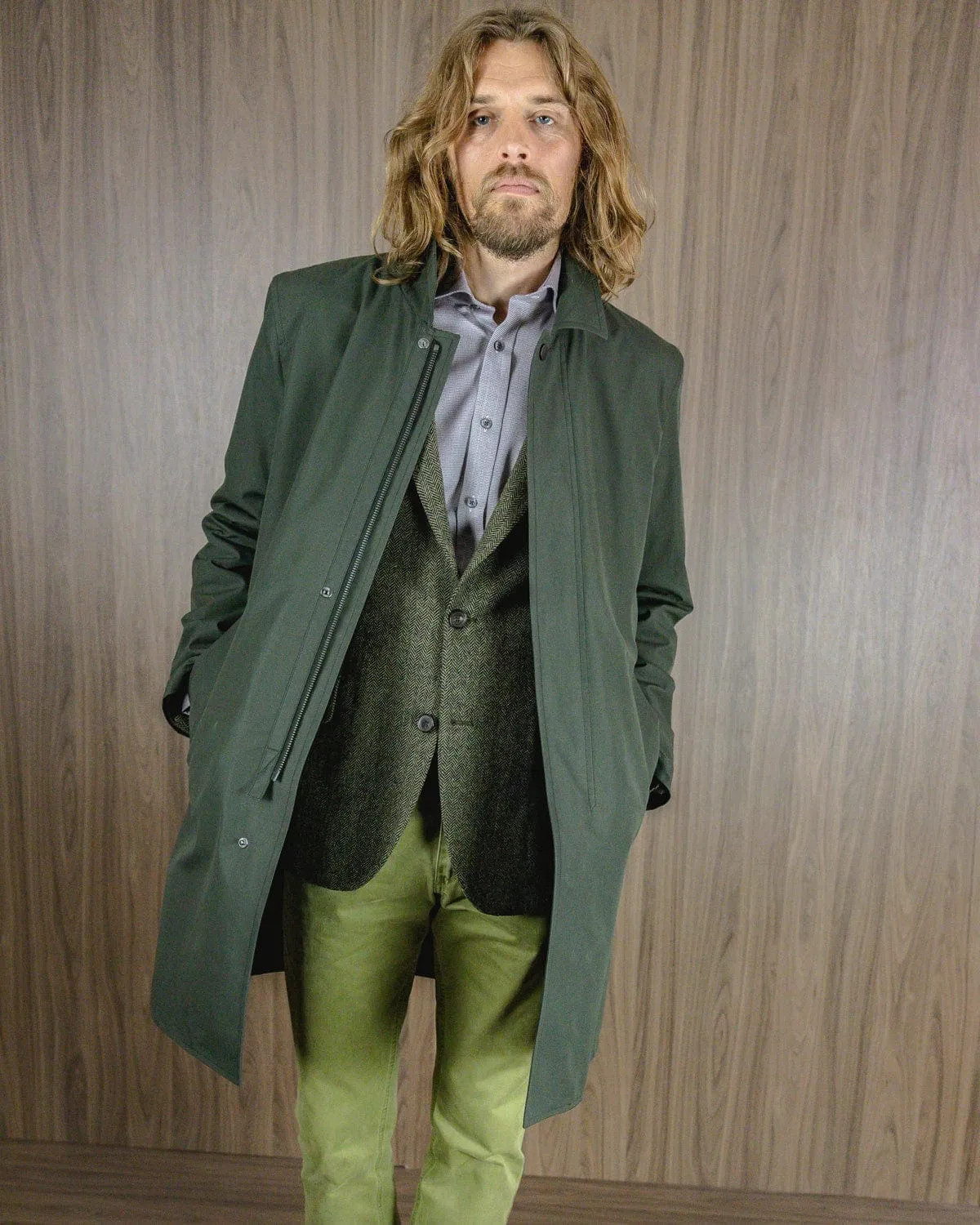 Moss Green Ventile Raincoat