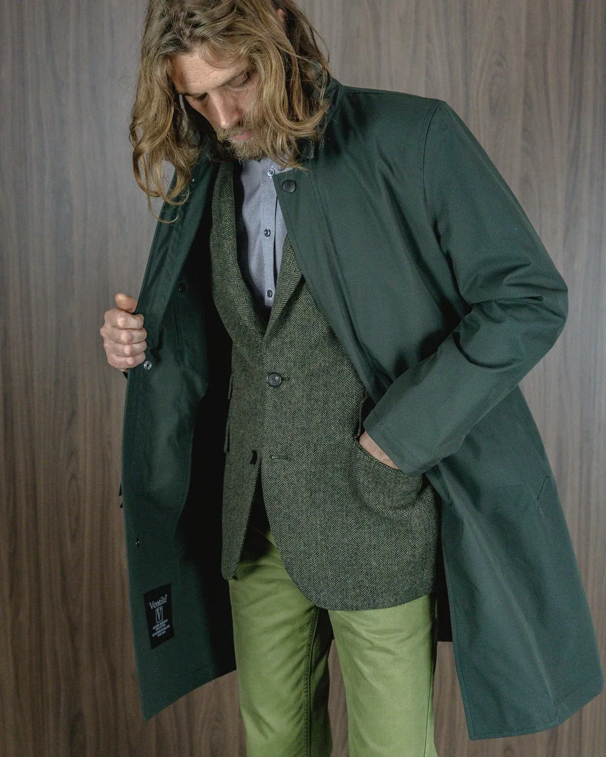 Moss Green Ventile Raincoat