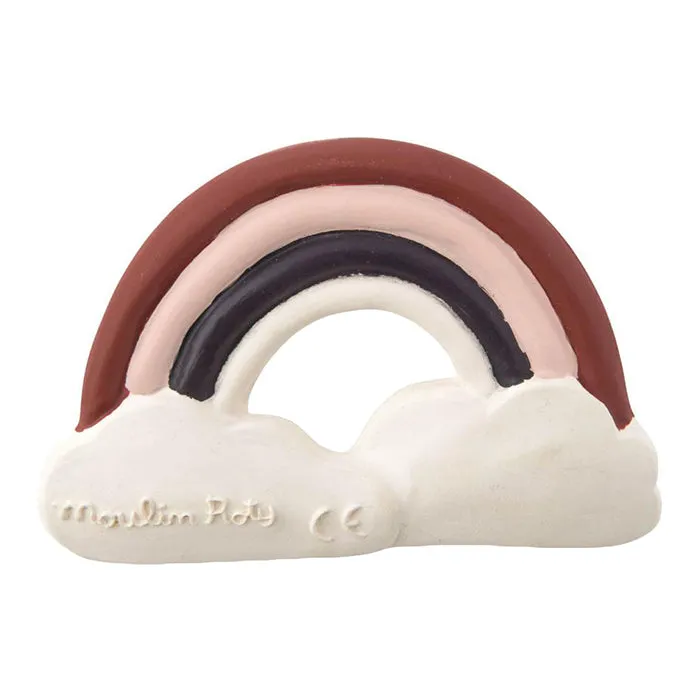 Moulin Roty Aprés La Pluie Rainbow Rubber Teething Ring Pink