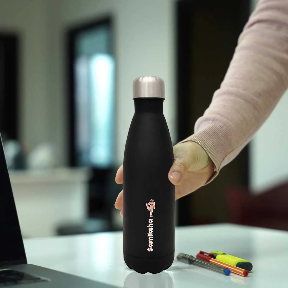 Name Printed Water Bottles - Insulated Stainless Steel Water Bottle