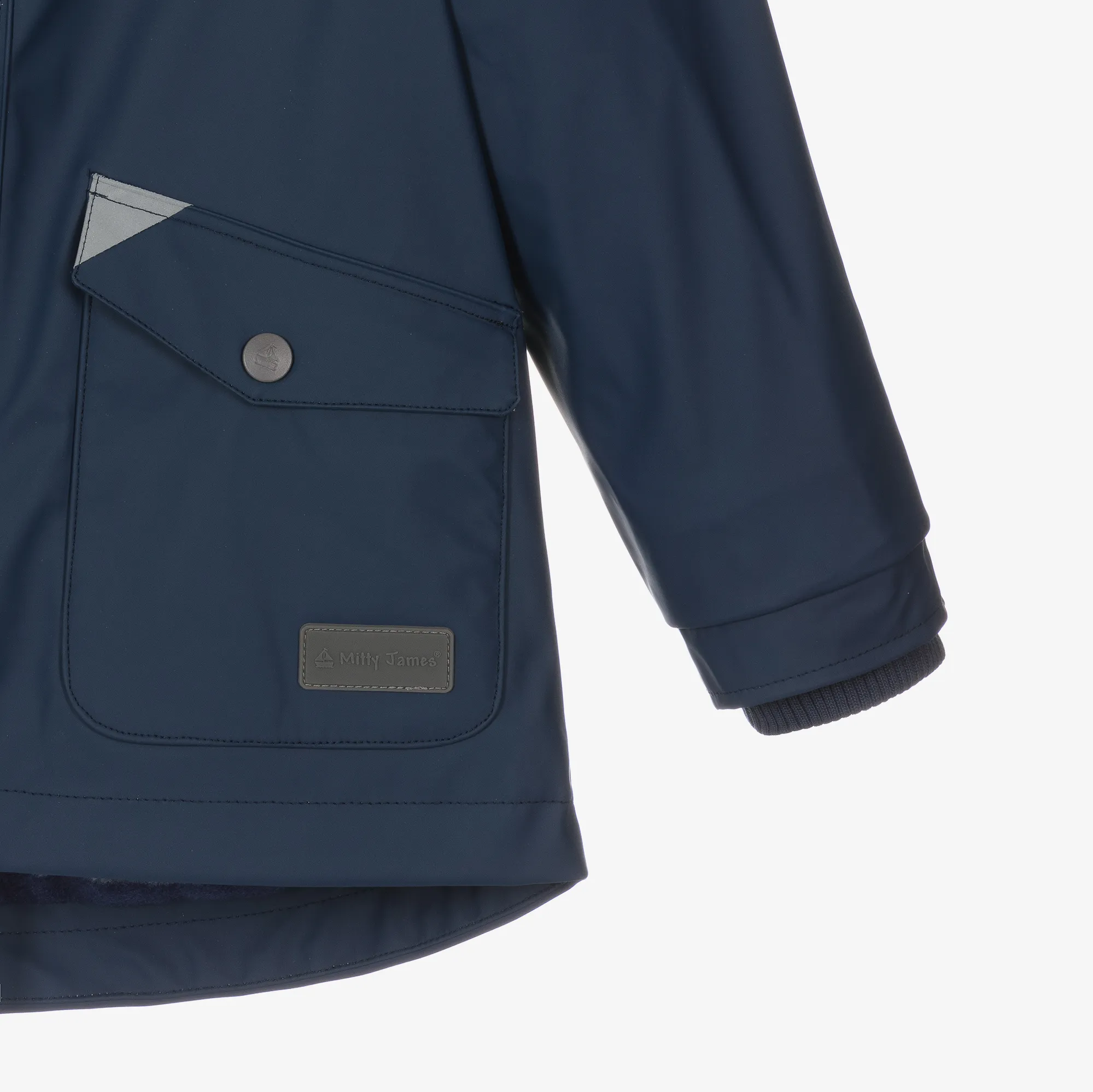 Navy Blue Hooded Waterproof Raincoat