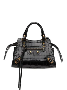 Neo Classic Handbag Crocodile Embossed in Black