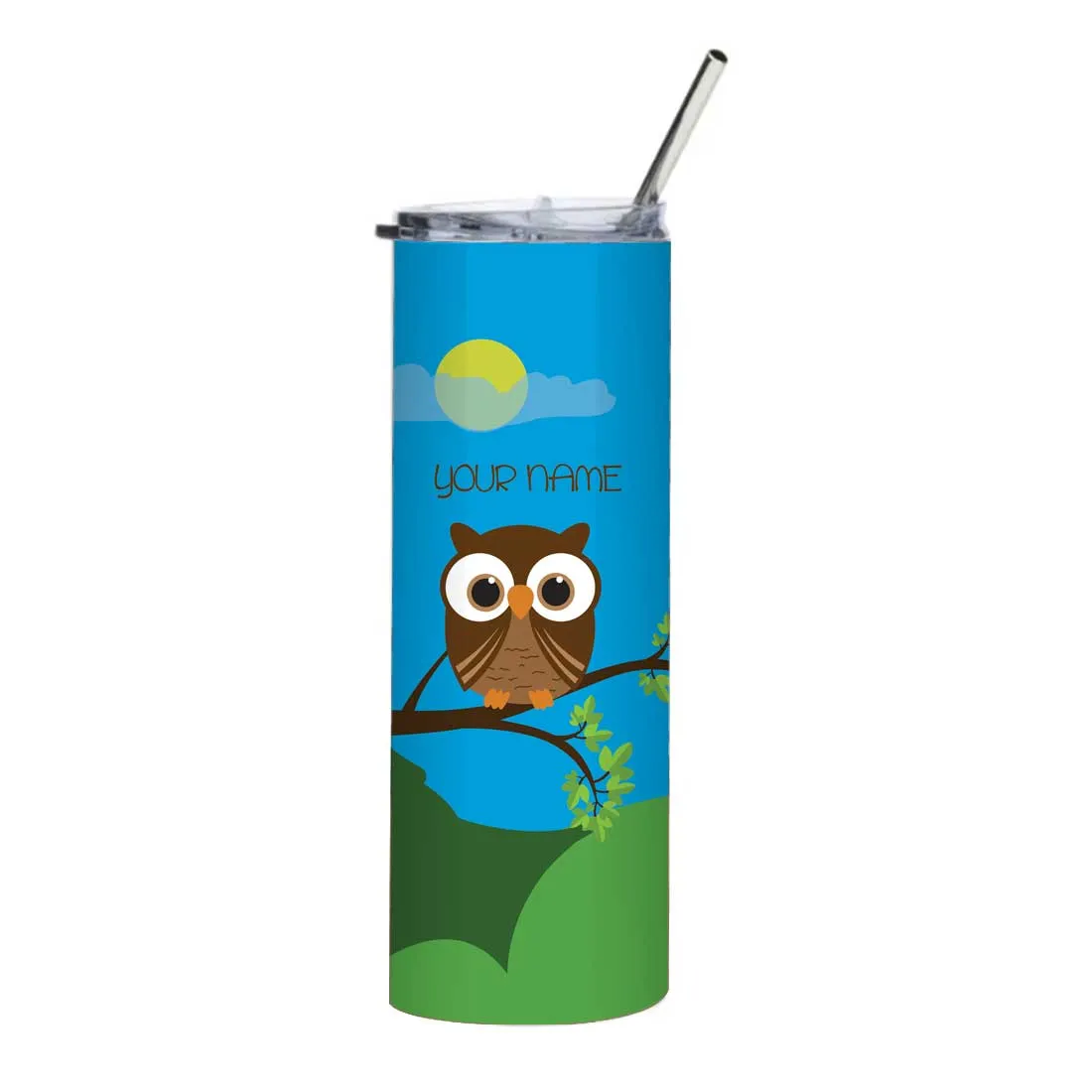 Nutcase Custom Thermos Coffee Mug with Metal Straw - Insulated Travel Tumbler 600ml